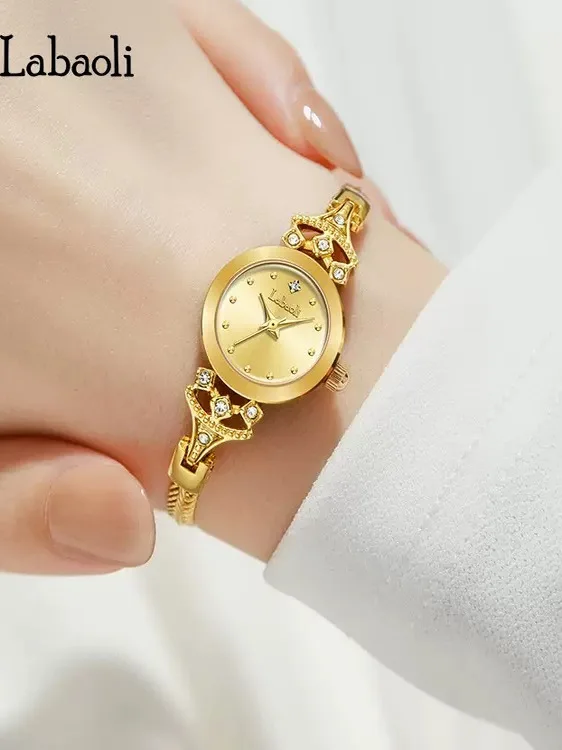 Luksusowy damski zegarek, mały i wykwintny, z temperamentnym designem, damski zegarek kwarcowy, zegarek na bransolecie, prezent dla kobiet.