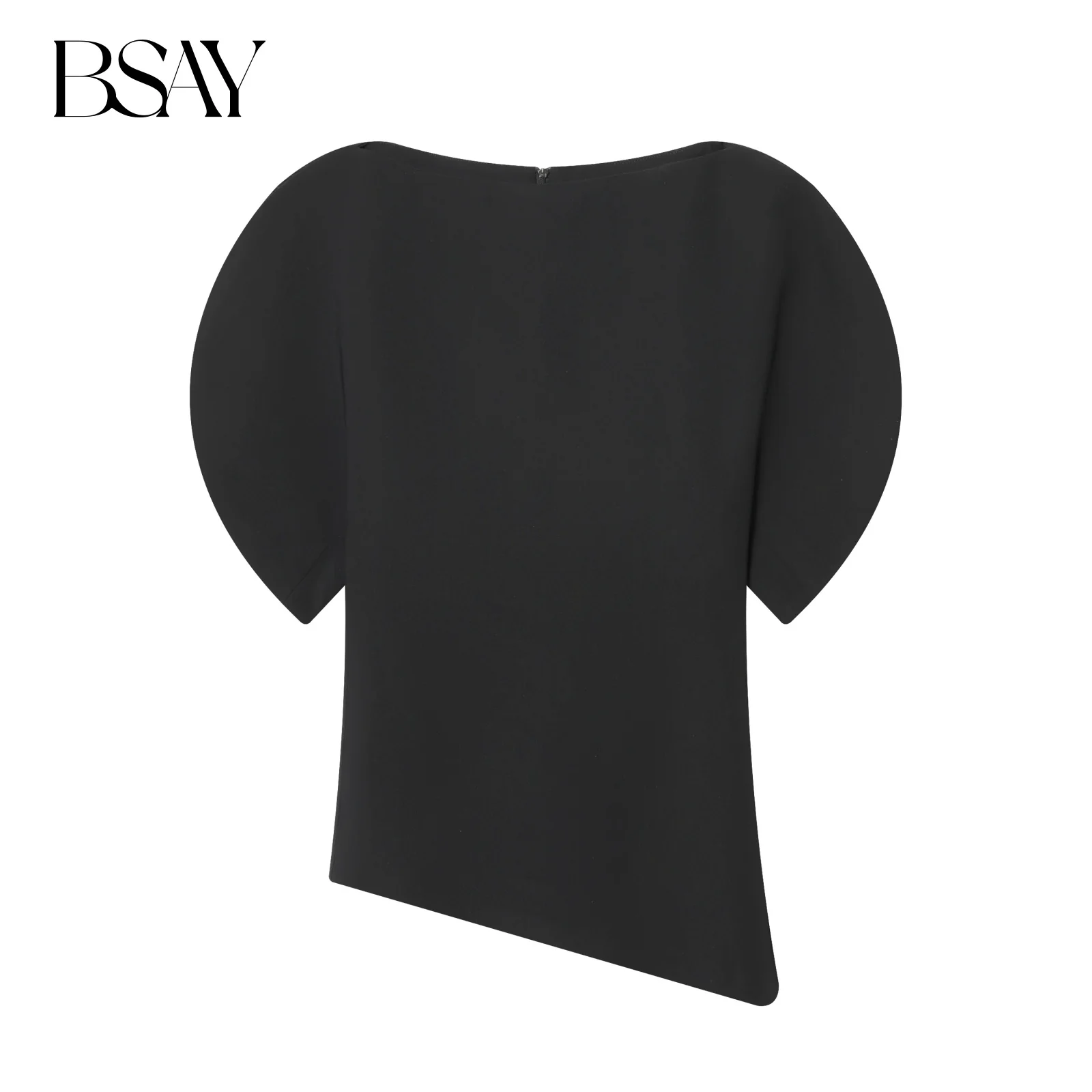 

BSAY Puff Sleeve Top for Women Fashion Autumn Winter New Short Sleeved Round Neck Blouse Street Clothing Shirts Chic Ladies Top