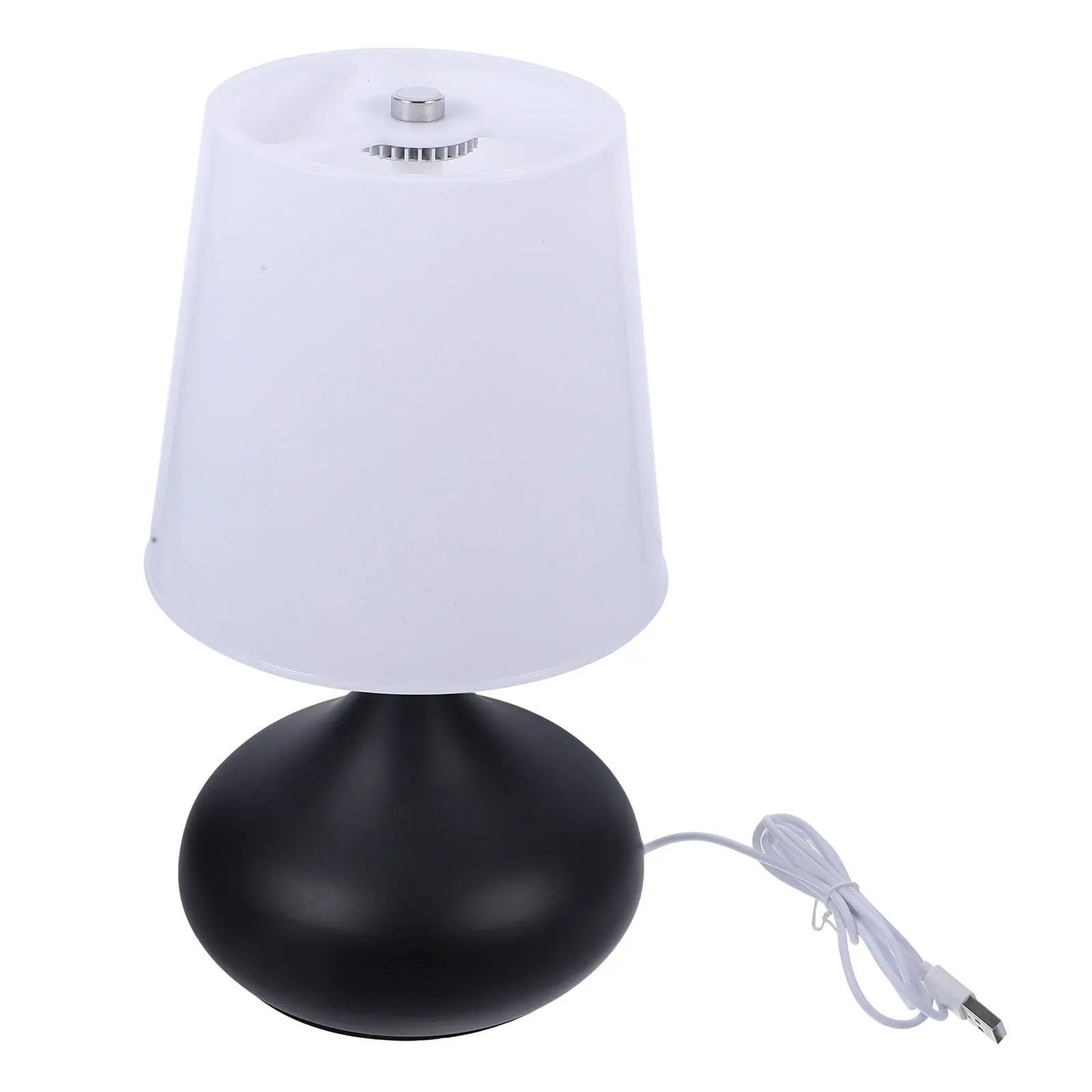

Dimmable Night Light Touch Control Usb Table Lamp Black Cloth Shade For Bedroom Warm Lighting Modern Bedside Decor Simple Night