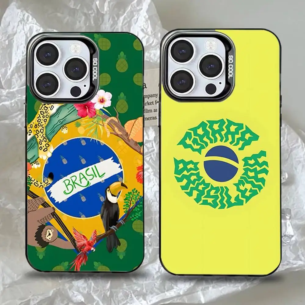 

Brazil Brazilian Flag Phone Case For iPhone 17，16,15,14,13,12,11,Pro,Max,Plus,Mini,XS,SE Anti Fall Black Matte Hard Bumper