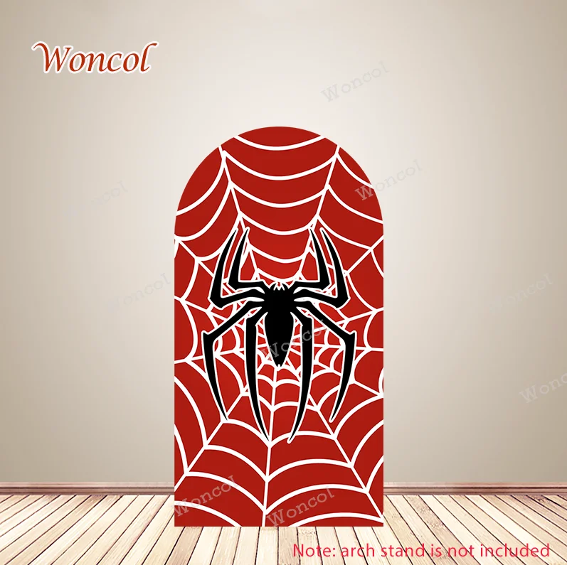 Spider Man Arch Backdrop Spider web Spider Backdrop Spiderman  Birthday Double-Sided Arch Cover Superhero Birthday Party Prop