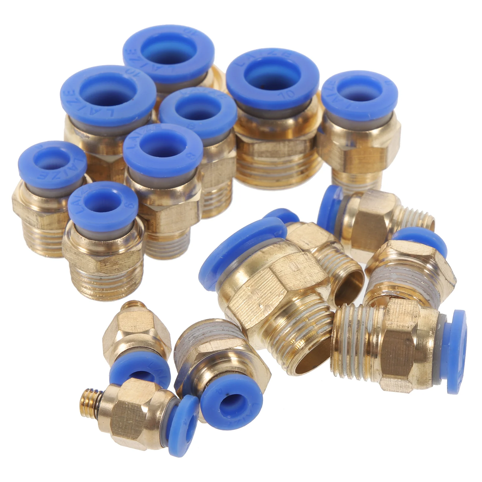 

Pneumatic Quick Push-in Fittings Threaded Straight Air Hose Supply Crimp for Pipe Connectors Coupler Plastic Adapter