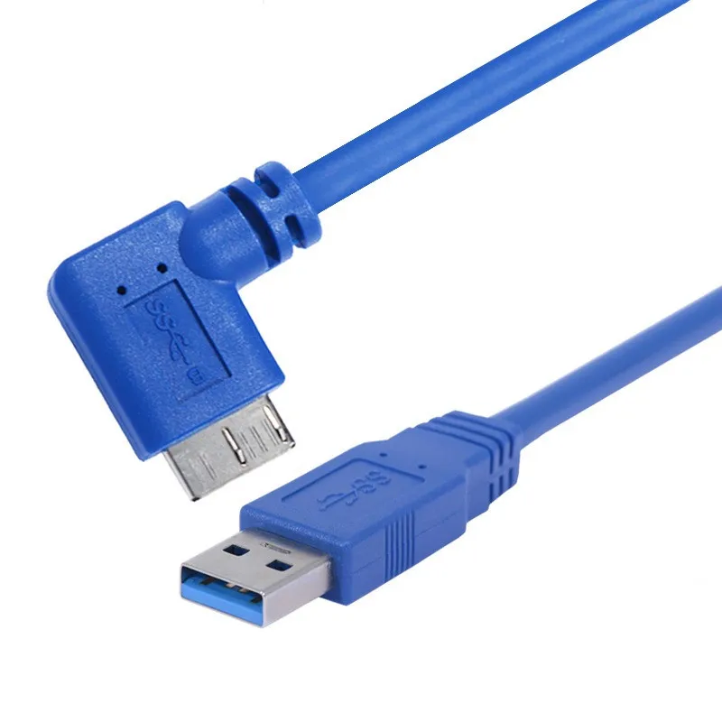 90 Degree USB 3.0 Type A to Micro B Cable USB 3.0 Super Speed Data Sync Cables Cord for External Hard Drive Disk HDD