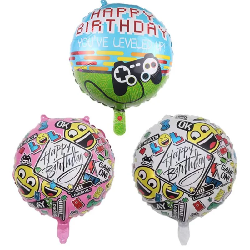 50pcs Game On Balloons I'm Gaming Blue Black Pink Ballons Game Theme One 1stHappy Birthday Party Decor Kids Boys Baloons Favor