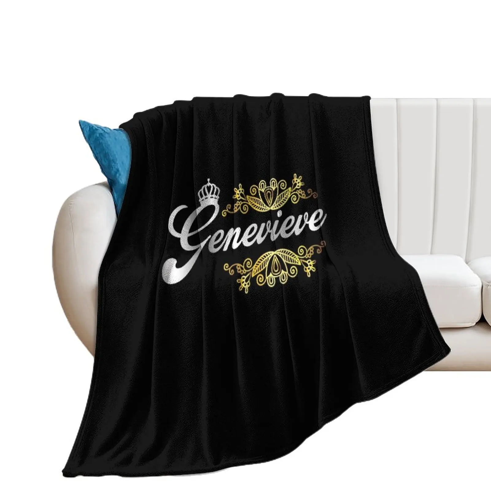 Genevieve name design - Genevieve- i'm Genevieve,gift for Genevieve- Happy birth day Genevieve, female name design Throw Blanket