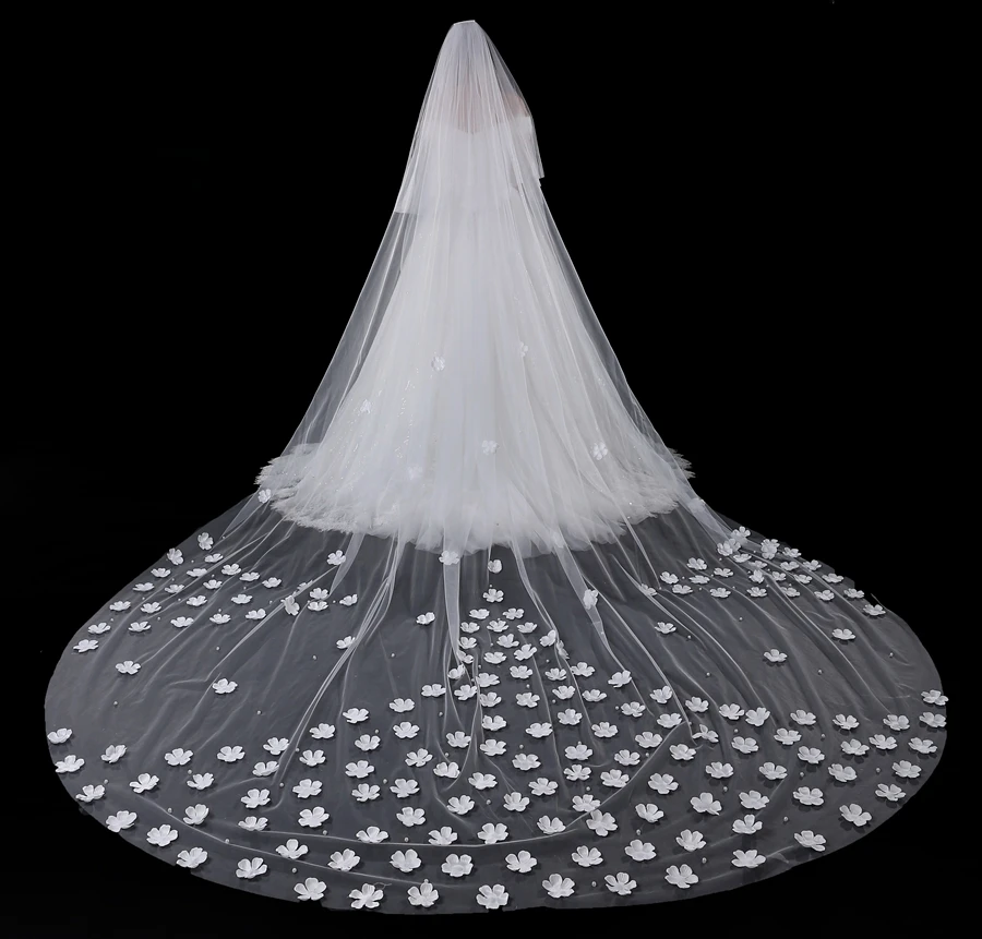 

New Arrival Cathedral Wedding veil Vestido de noiva White Ivory Bride veils for women wedding accessories Bridal veil noiva