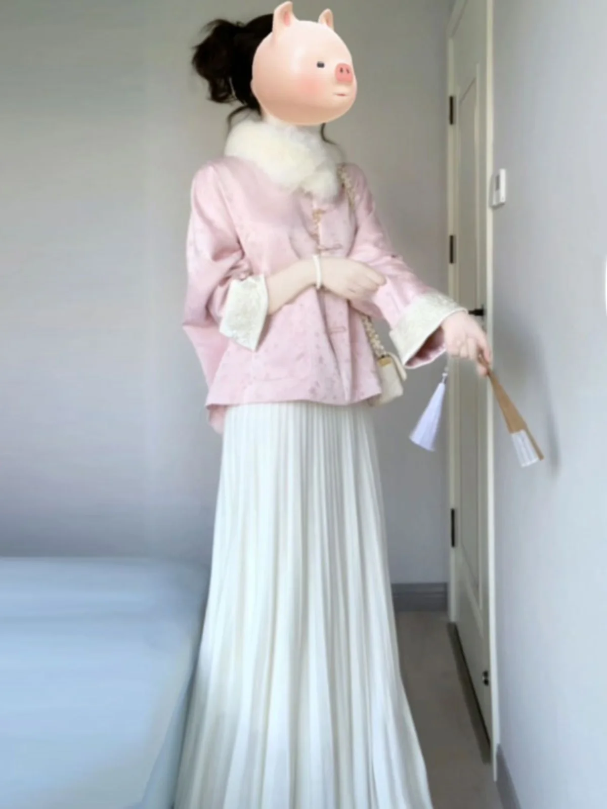 

New Chinese Style Fashion Set High Sensation Beautiful Outerwear Skirt Two Piece Set Spring Matching Whole Set