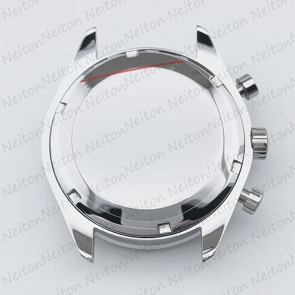 For VK63 Moon Watch 39.7MM Case Moon Pattern Back Chronograph Stainless Steel Metal Material Fits Speed Master Watch Cases Parts image 5