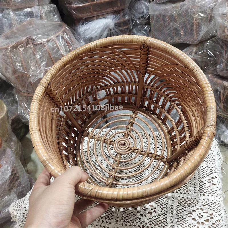 Newborn Photography Props Retro Rattan Basket Chair Infant Photo Recien Baby Girl Boy Posing Bed Background Photography Accessor