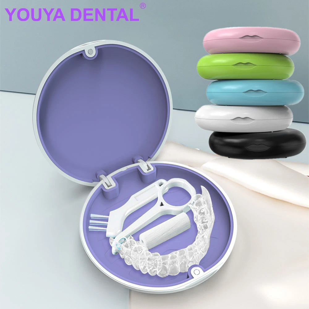 1PC Denture Brace Storage Box Dental Retainer Orthodontic Mouth Guard Container Oral Hygiene Supplies Tray Dental Appliance Case