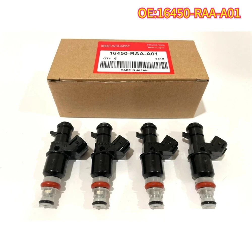 

High quality New For 4PCS 16450-RAA-A01 FUELINJECTORS ELEMENT HOND-A 2.4L ACCOR-D CR-V 2.4L RSX BASE 2.0L