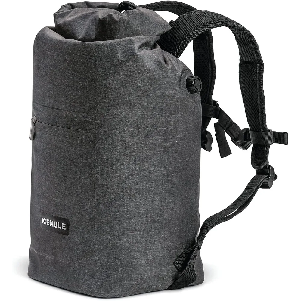 Jaunt-enfriador de mochila plegable grande, 15 litros, gris nieve, impermeable, manos libres, 24 + horas de refrigeración