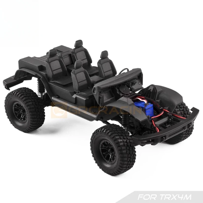 Siège de commande Central intérieur imprimé en 3D, avec ventilateur de refroidissement du moteur, pour voiture sur chenilles 1/18 RC Traxxas TRX4M Ford Fierce Horse Parts