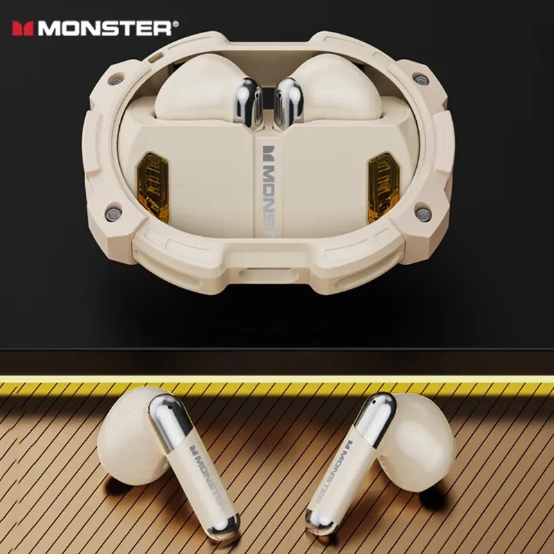 Original Monster XKT10 Pro Ture Wireless Bluetooth 5.3 Low Latency Headset Fast Charging Headphones Noise Reduction  Earphones