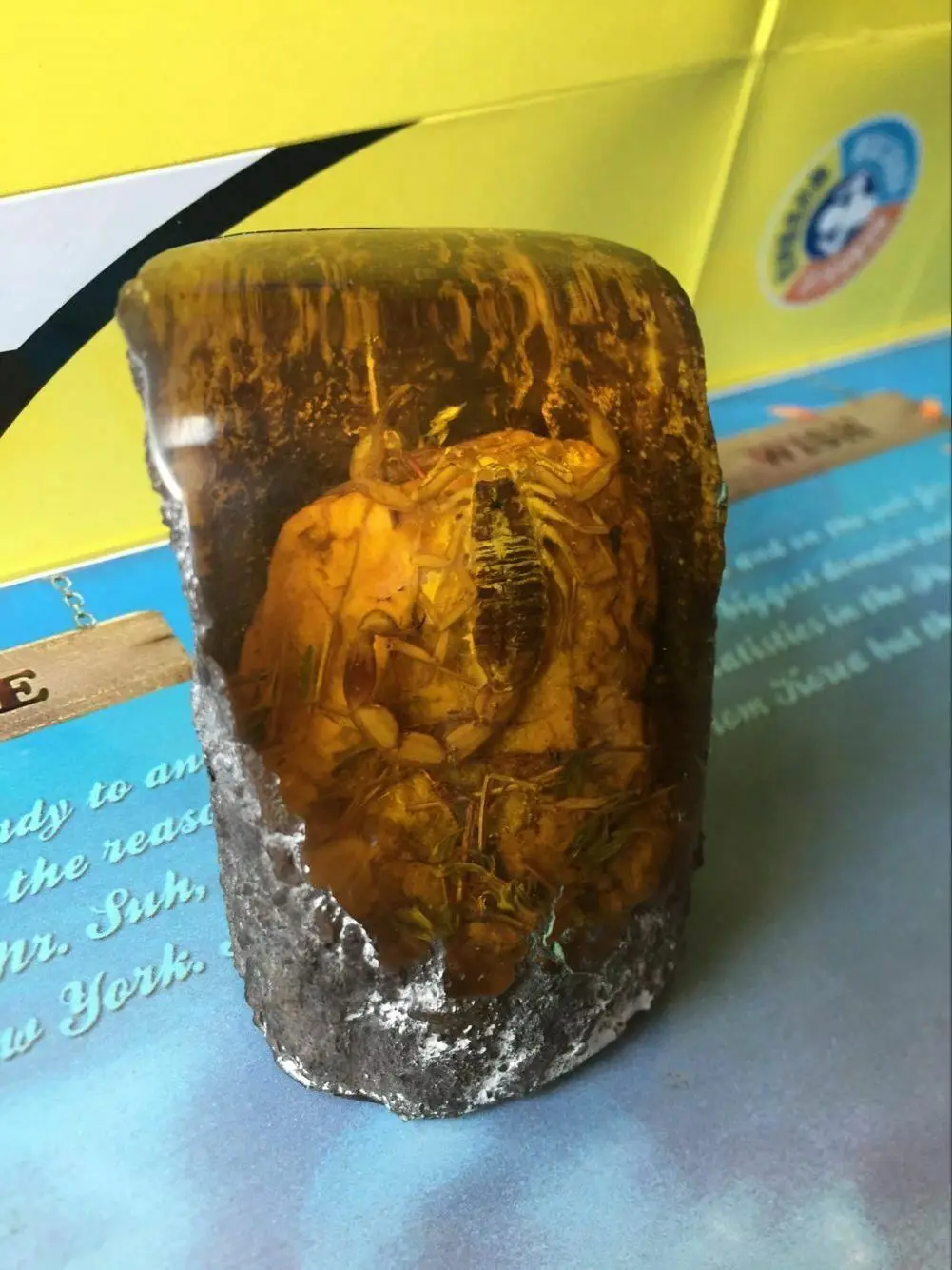 Oriental antique hand natural amber scorpion hot statue The collection decoratio