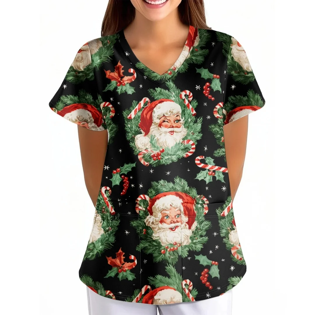 Schöne Druck Peeling Krankenschwester Uniform Frauen Cartoon Zahnklinik Krankenhaus Arzt Arbeitskleidung Frauen Kurzarm Casual Top