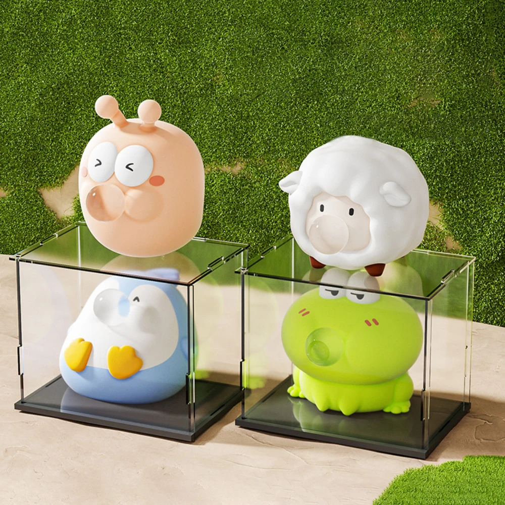 1 pçs figura dos desenhos animados bolha soprando brinquedo de descompressão para crianças pet puffs bolhas pitada artefato brinquedos macios para alívio do estresse