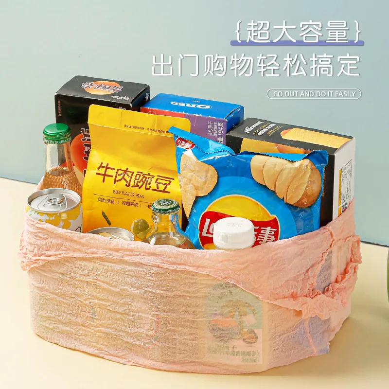 Borsa tote portatile pieghevole con bolle magiche 2025 Borsa per la spesa ecologica a prova di rughe di grande capacità