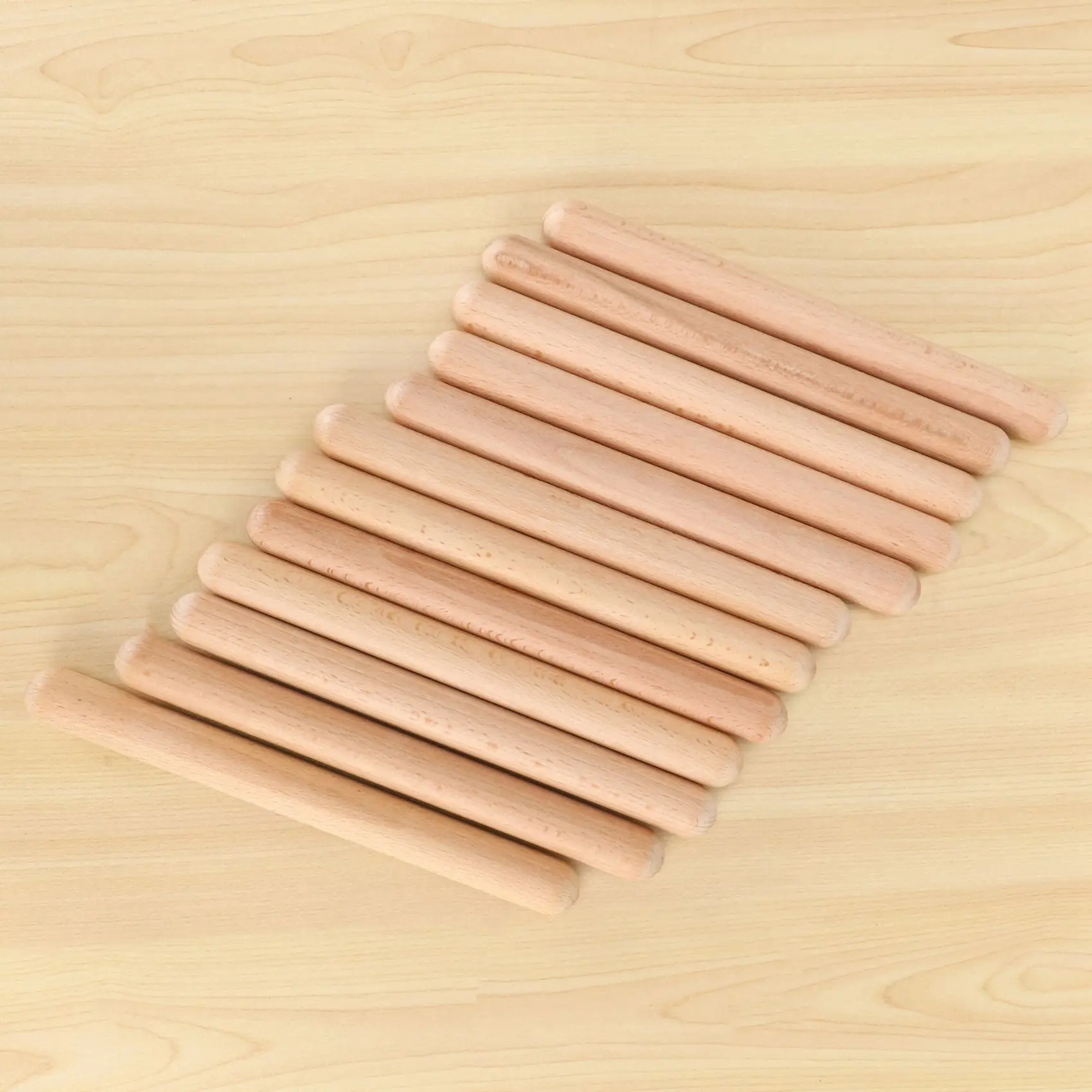 HOES-12 Pares de Claves de Madera, Instrumento Musical de Percusión, Palos de Ritmo, Palos de Ritmo de Percusión, Instrumento Musical para Niños