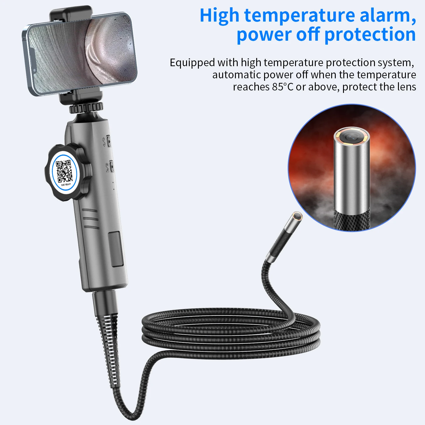 Imagem -03 - Câmera Impermeável Endoscópio hd Ip67 Impermeável Industrial Borescope Cars para Iphone Android 180 Graus de Direção 4led mm