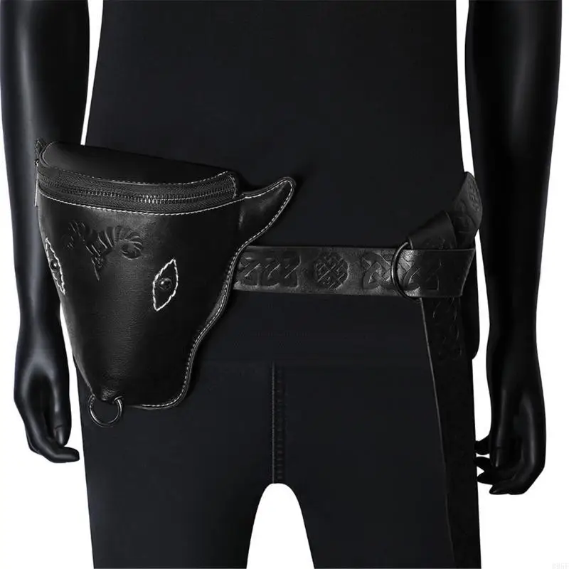 

B95F Medieval Belt Bag LARP Cosplays Costume Leather Coin Purse Gifts