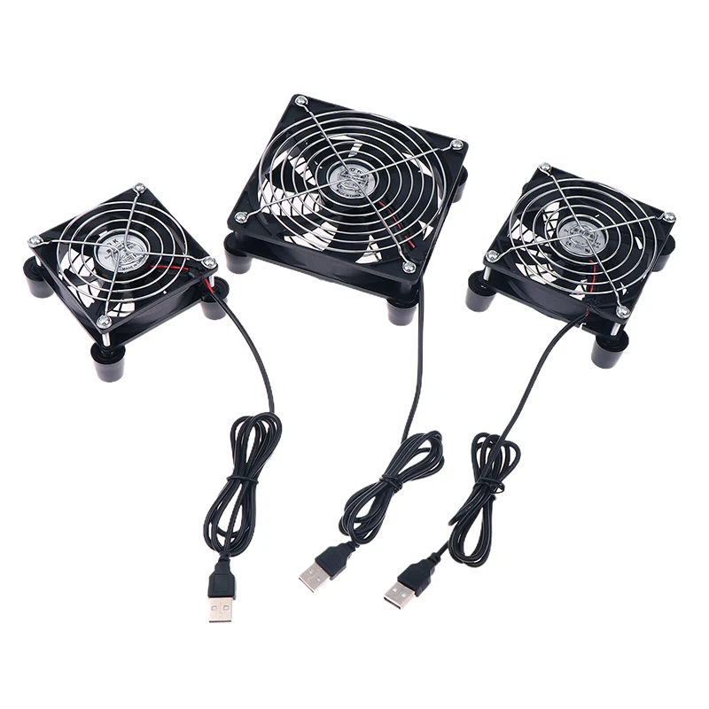 1 шт., бесшумный шасси-кулер для приемника, видеорегистратора, ТВ-приставки, 8/9,2/12 см, 5 В, с питанием от USB, вентилятор для корпуса компьютера и ПК