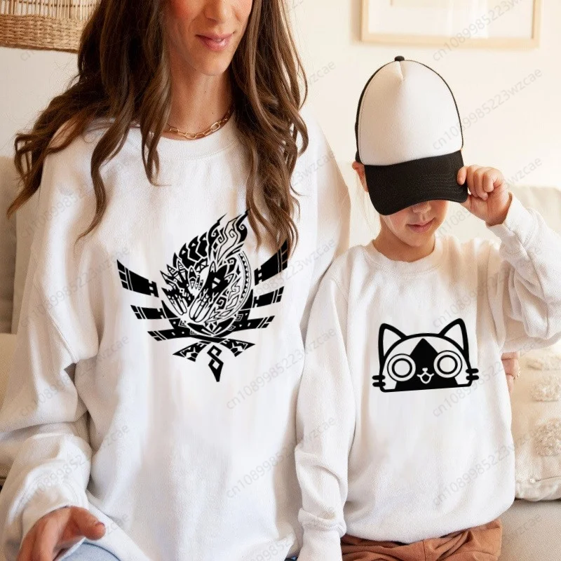

Baby Girls Sweatshirt for Family Boy Autumn Long-Sleeved Monster Hunter Hoodie Kids Clothes Sweatshirts Mommy and Me