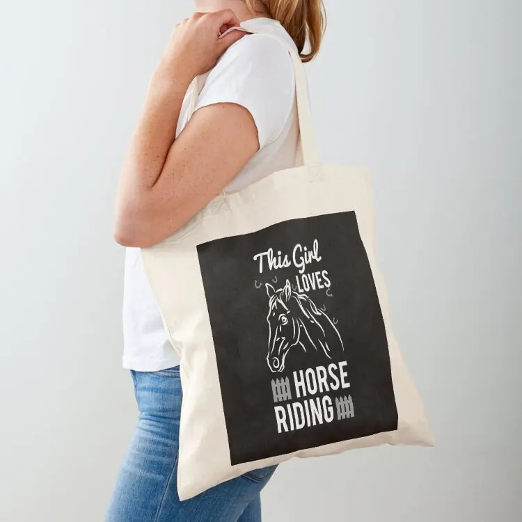 

This girl loves horse riding Tote Bag canvas tote bags Big bag women Gift bag reusable shopping