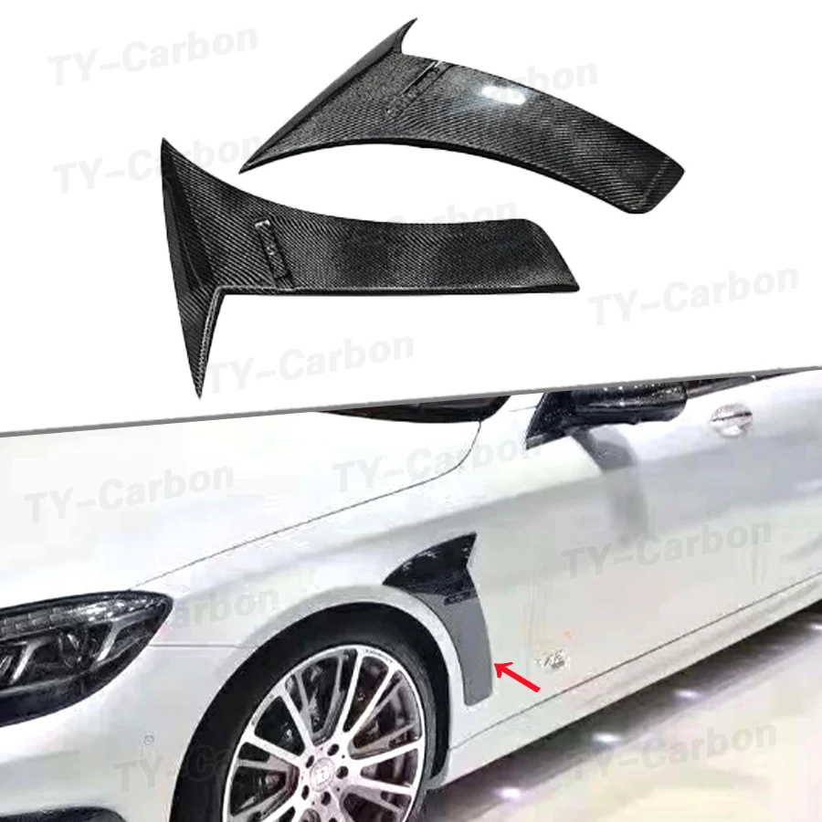 Echte Carbonfaser-Frontkotflügel-Lüftungsabdeckungen, Seitenlüftungen für Benz S-Klasse W222 S63 S65, Autozubehör, Bodykits
