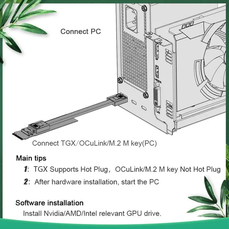 Gpu Video Card Docking Station High-Speed External Graphics Card Dock Ocup4v2 Redriver Signal Enhancement Chip Pci-E4.0 Durable