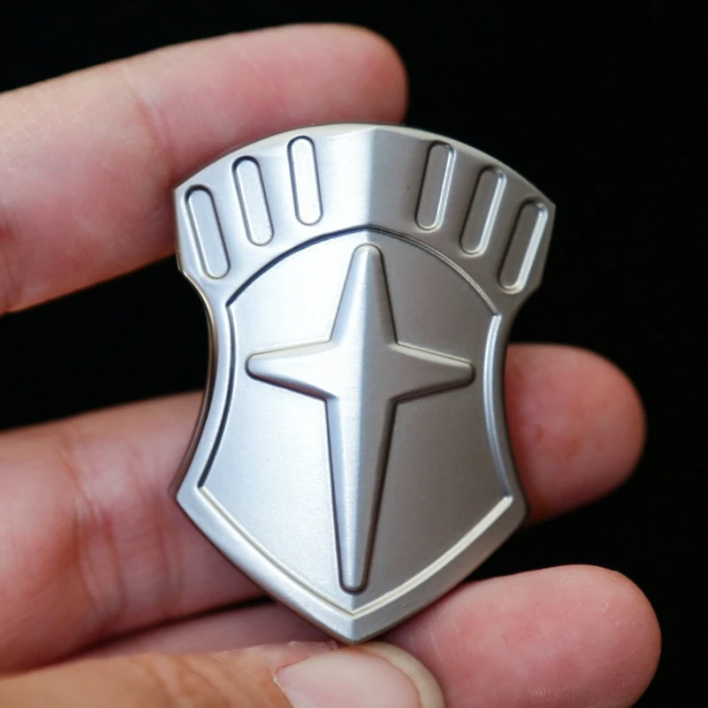 Escudo tarjeta de empuje magnética deslizador mecánico placa de empuje moneda háptica EDC Metal aliviar el estrés juguete descompresión Fidget