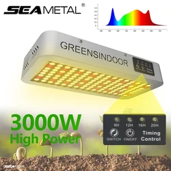 SEAMETAL 3000W oświetlenie LED do uprawy pełnozakresowe rośliny doniczkowe oświetlenie namiot 8h/12h/16h/20h zegar automatyczne włączanie/wyłączanie lampa do uprawy