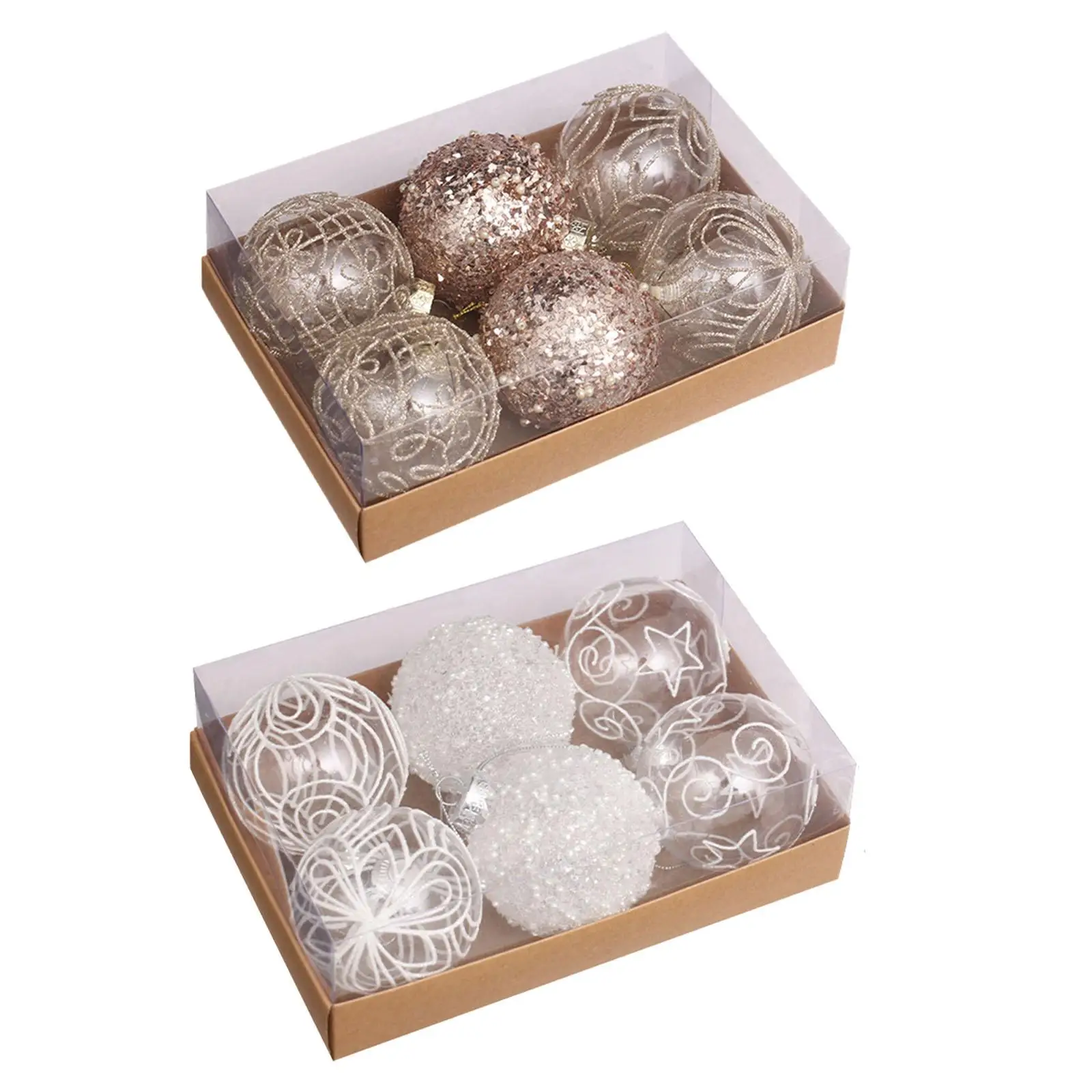 6Pcs Christmas Ball Ornaments Set Baubles Xmas Tree Hanging Decorations for