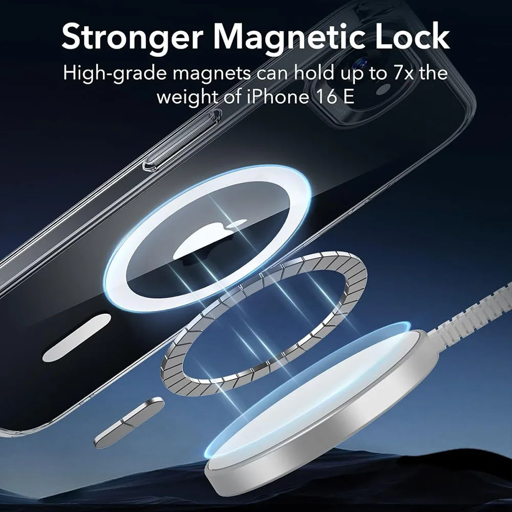 Strong Magnetic Magsafe Case For iPhone 16e 16 15 14 13 12 11 Pro Max Plus Mini Hybrid Hard Clear Silicone Back Shell Cover view 2