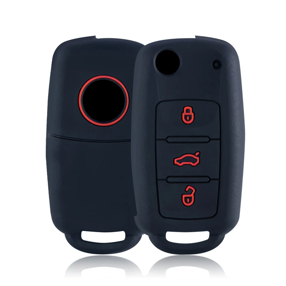 

Чехол для автомобильного ключа VW Golf Jetta POLO для Skoda Yeti Superb Rapid Octavia для SEAT Leon Ibiza 3-кнопочный силиконовый чехол для ключа