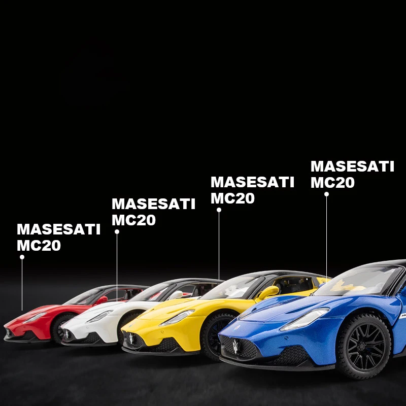 1:32 Maserati MC20 Supercar lega metallo pressofuso auto modello auto giocattolo veicoli tirare indietro suono e luce ragazzo giocattoli regalo