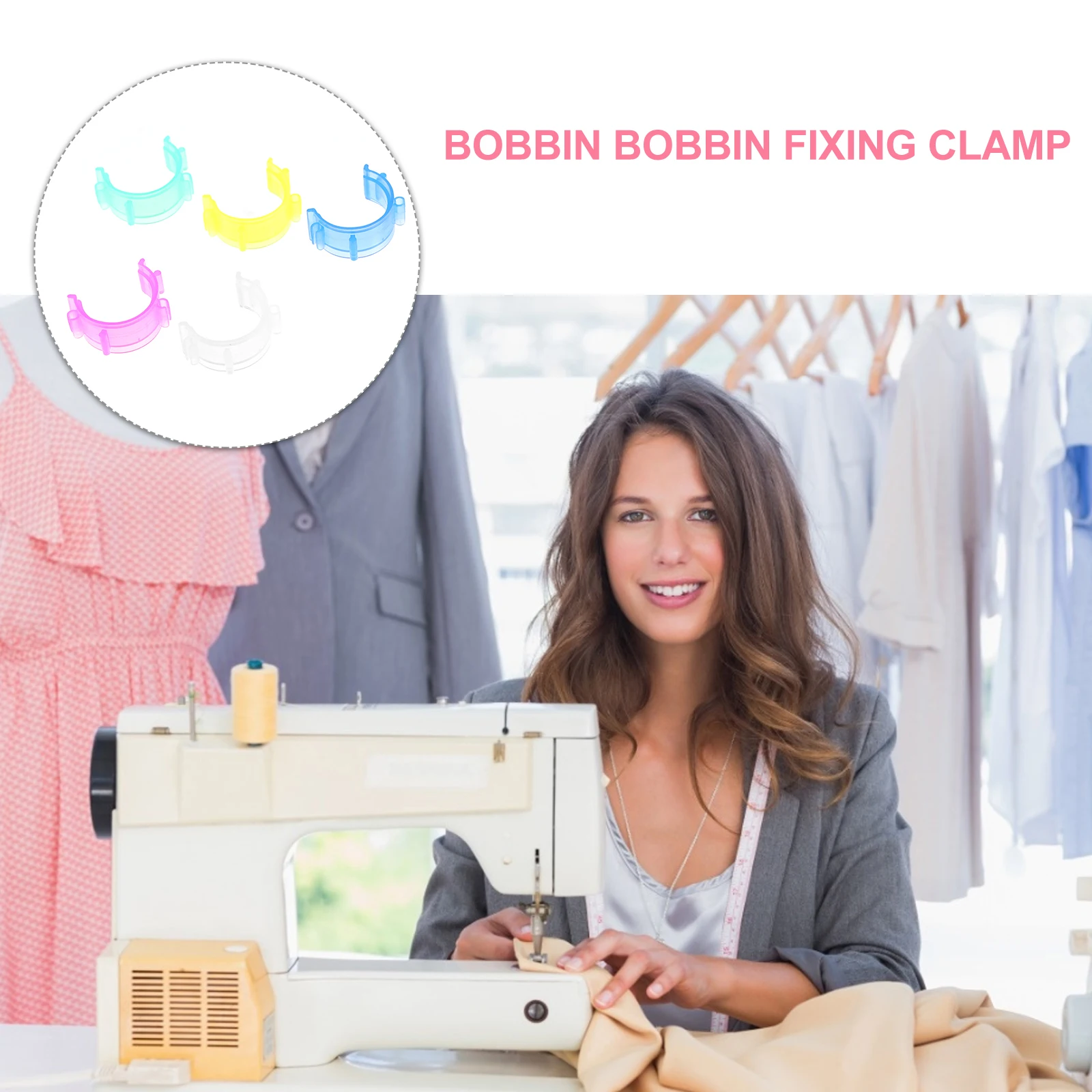 

125 Pcs Embroidery Bobbin Fixing Clip Sewing Clamps Detachable Plastic Universal