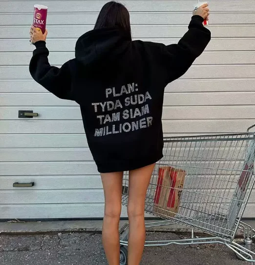 Alphabet Decorative Hoodie Women's Clothing Fashion Women's Sweatshirt Clothing Blazer Casual Hoodie Daily Wear Moletom Y2k Top