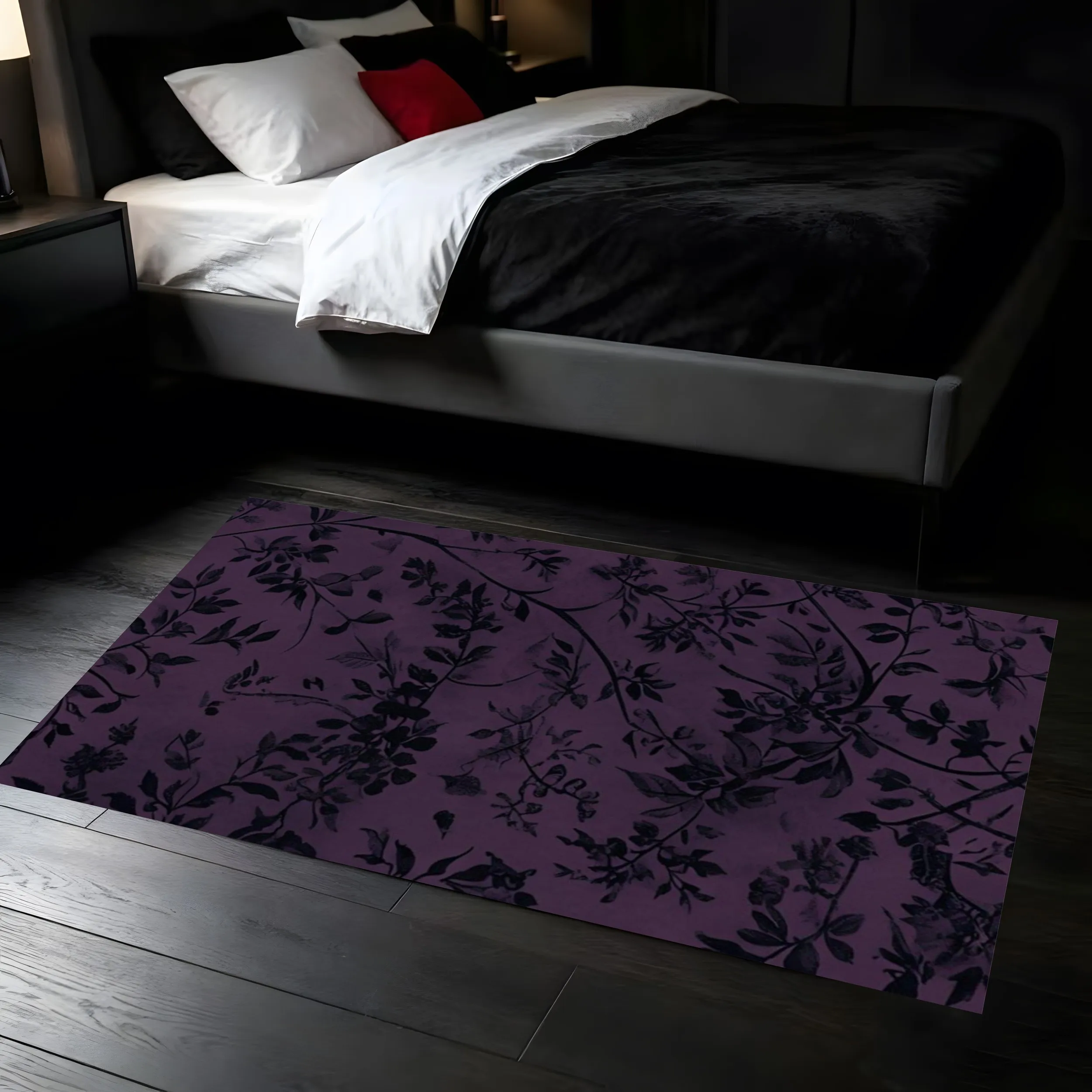 2D Large Carpet with Ghostly Pumpkin and Floral Patterns Cute Childlike Soft Fresh and Joyful Halloween Atmosphere