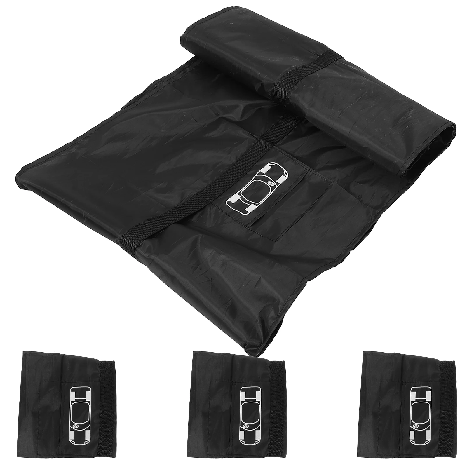 

4 Pcs Tire Covers 190T Polyester Snow Sunlight Protection Trailer Rv Car Wheel Women Camping Spare Diameter 80cm L Size