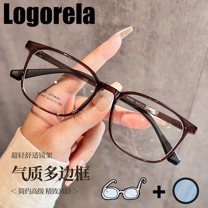 

Logorela F301R Women Optical Prescription Glasses Anti-Blue Light Photochromic Eyewear Myopia Hyperopia Progressive Eyeglasses