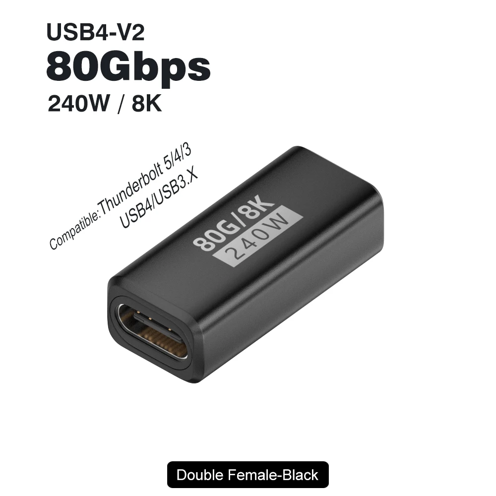 USB4 V2 90-Grad-Typ-C-Winkeladapter 80 Gbit/s Thunderbolt 5 4 3 Winkeladapter 240 W USB-C-Kabelstecker 40 Gbit/s für MacBook Air