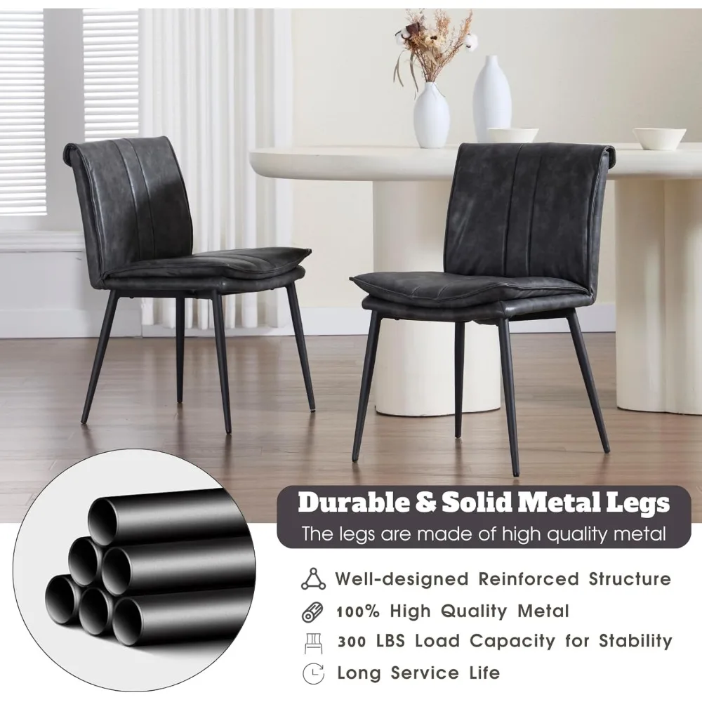 Set Kursi Makan Modern Abad Pertengahan dengan Pelapis Kain, 4 Buah, Kaki Logam, dan Sandaran Tengah untuk Dapur atau Ruang Makan