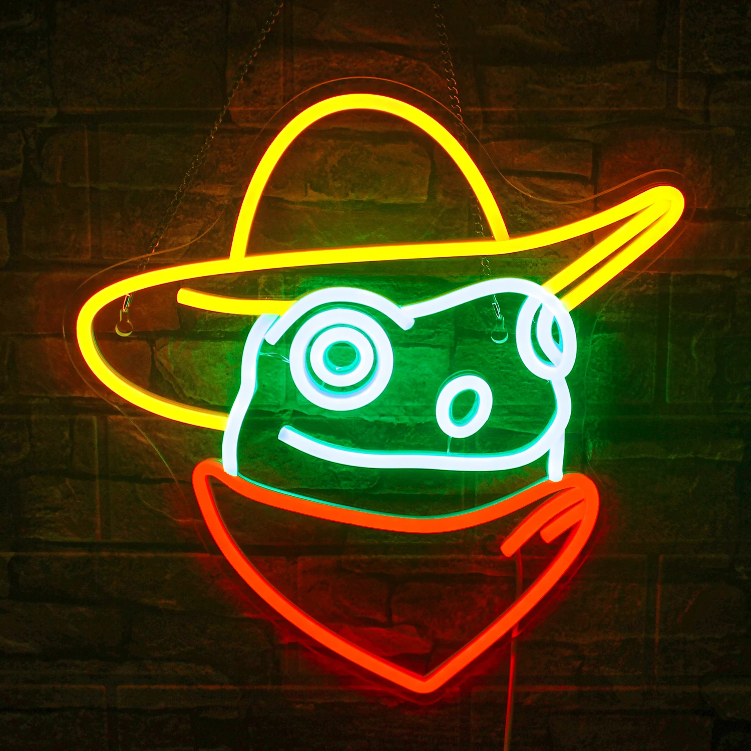 

Cowboy Frog Neon Light Hat Neon Light For Wall Decor Dimmable Frog Light Neon Light For Children's Room Game Room Men's Cave