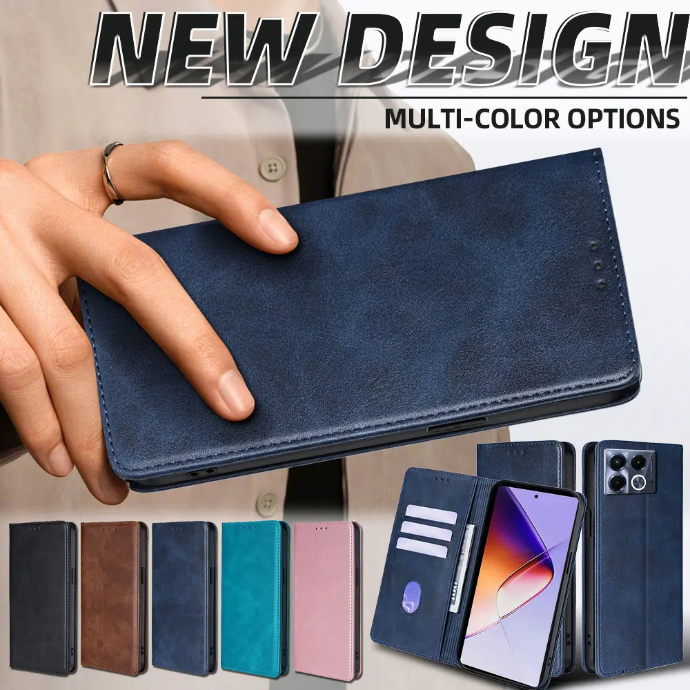 

Gefenis Wallet Magnetic Flip Card Stand Leather Case For Infinix Note 40 Pro Smart 8 Pro 8 Plus Protective Cover Coque Book Case
