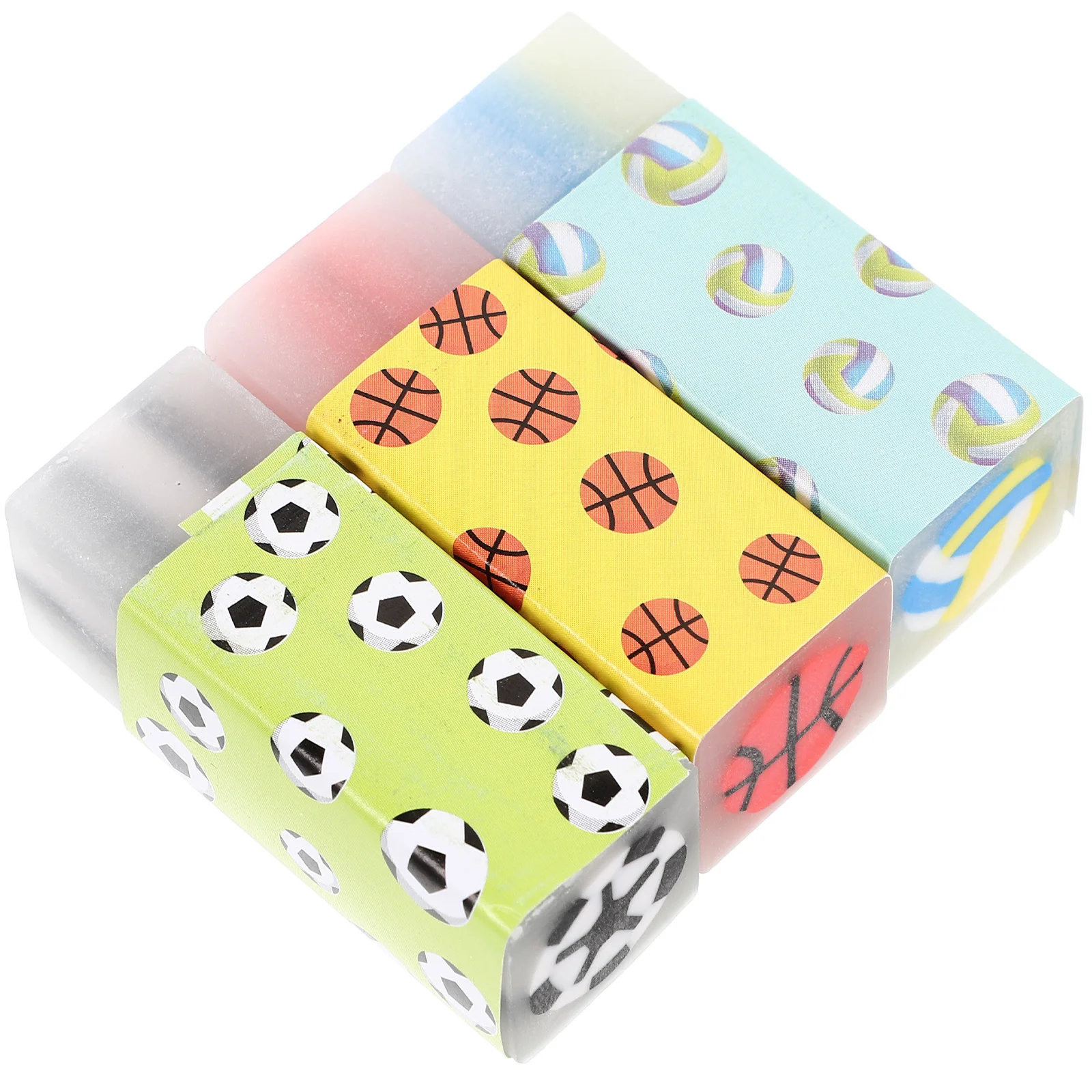 

12 Pcs Basketball Soccer Baseball Jelly Core Erasers Cute Kawaii School Supplies Lightweight Easy to Store Use for Children