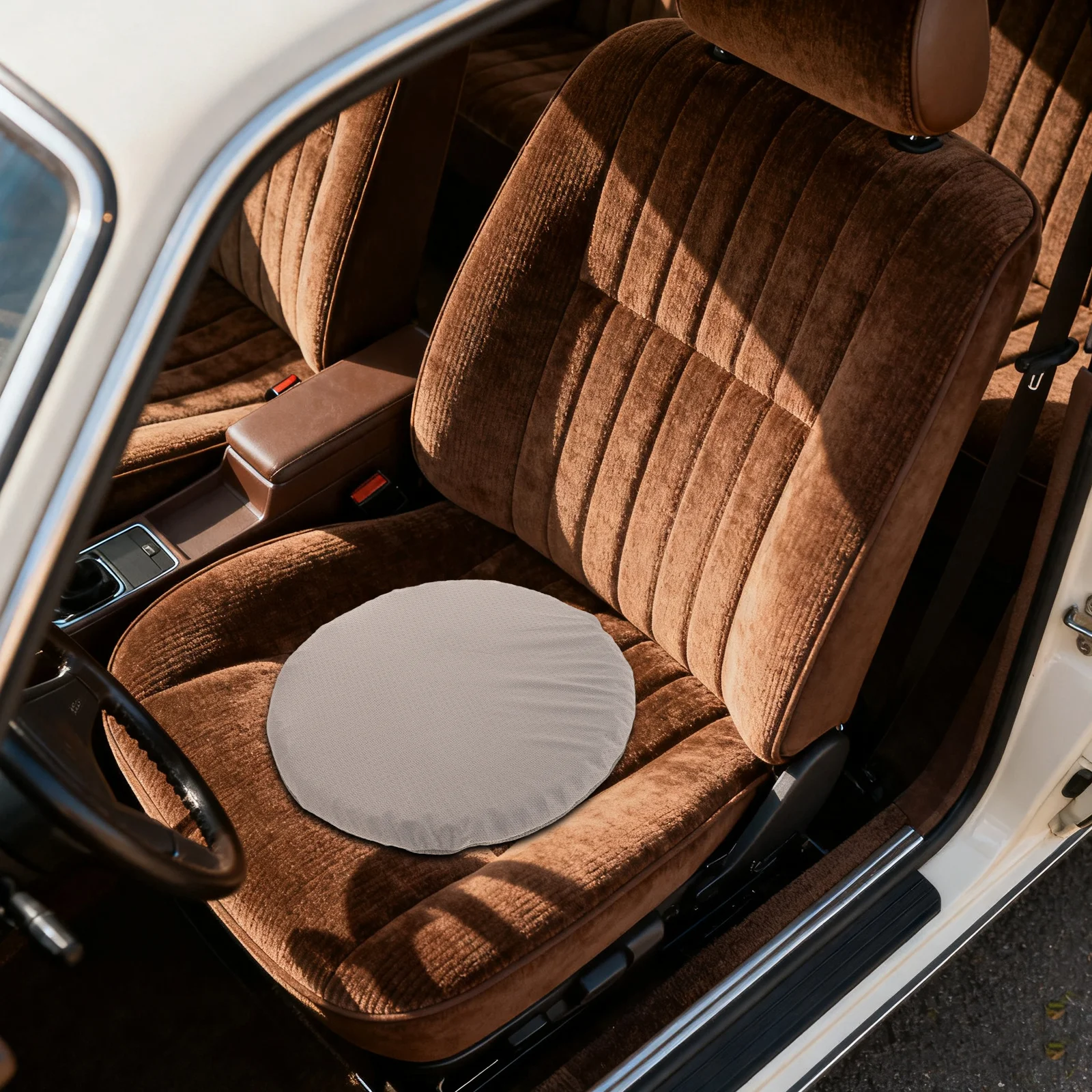 

Latex Seat Cushion 16.11X1.38" Round Car Seat Pad Tpe Cover Anti-Slip Bottom For Driving Office Dorm Room Ergonomic Support