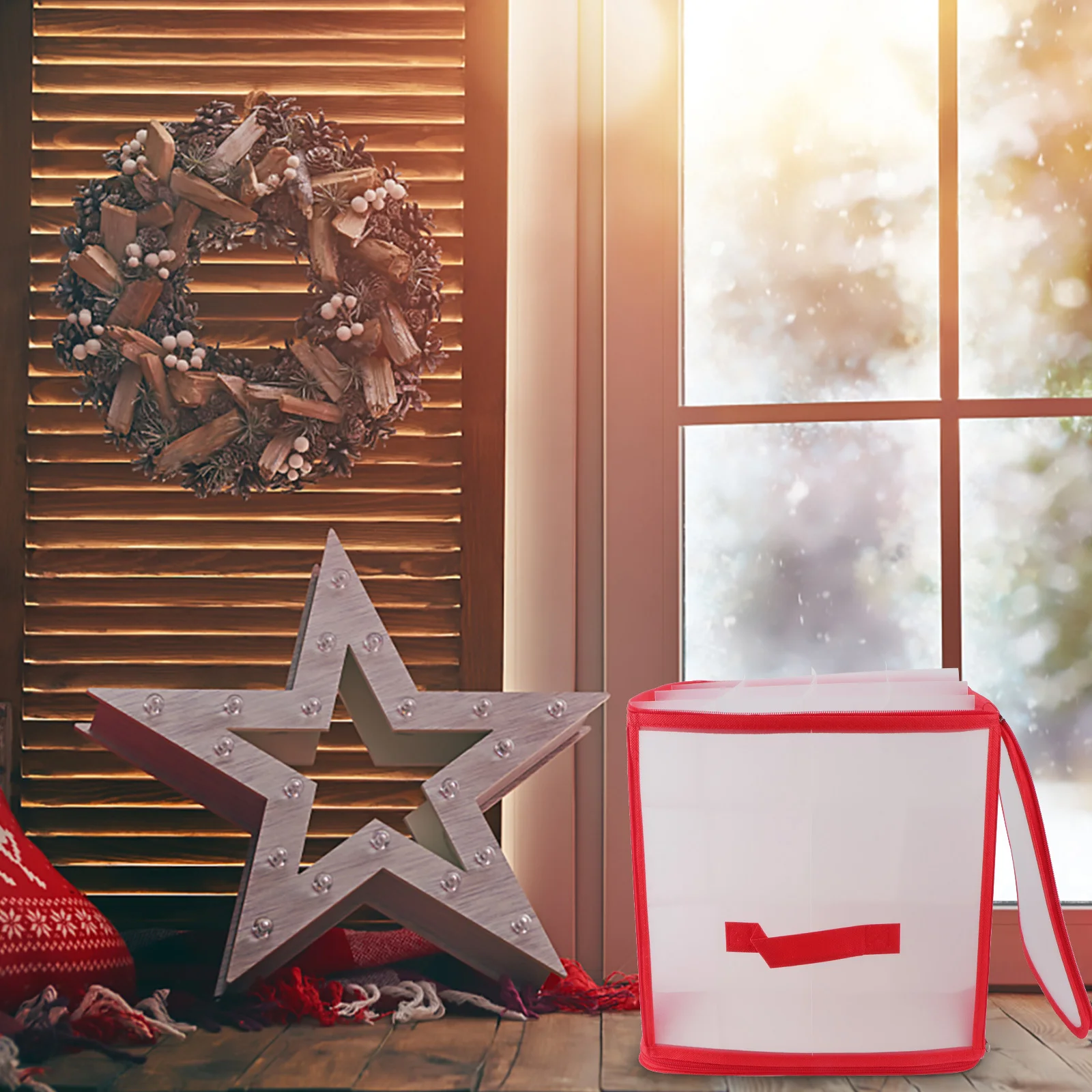 

1Pcs Transparent Storage Box Foldable Multi-Layer Christmas Organizer Container Large Capacity Household Storage