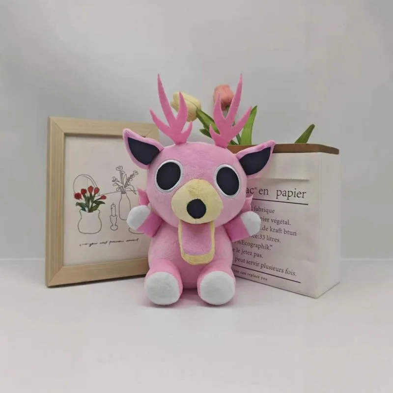 New 99Nights Horror Game Pendant Plush Doll Toy 15/25CM Cartoon Cute Soft Pink Elk Plush Doll Toy Periphery For Kid Gift
