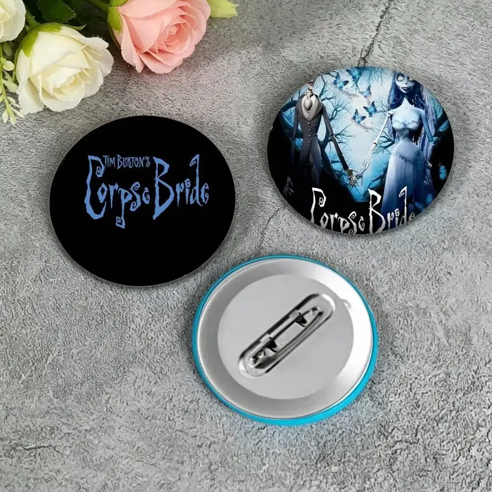 C-Corpse Bride 25 32 44 58 75mm Badges Personalized Round Brooches Pins Accessory Gift